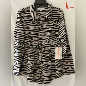 Sweet Rain Black and Cream Striped Dress